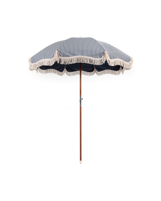Business & Pleasure Striped Fringed Canvas Beach Umbrella