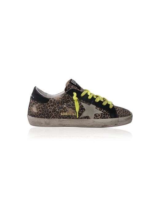Golden Goose Superstar Distressed Leopard Sneakers