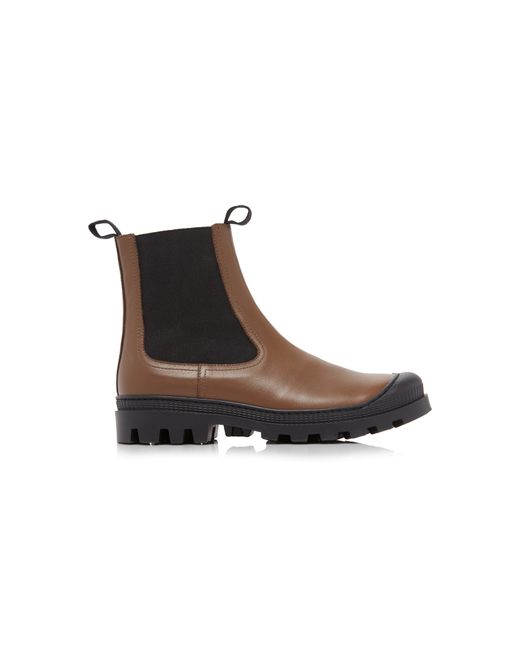 Loewe Rubber-Paneled Leather Chelsea Boots