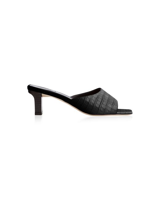 Aeyde Katti Croc-Embossed Leather Sandals
