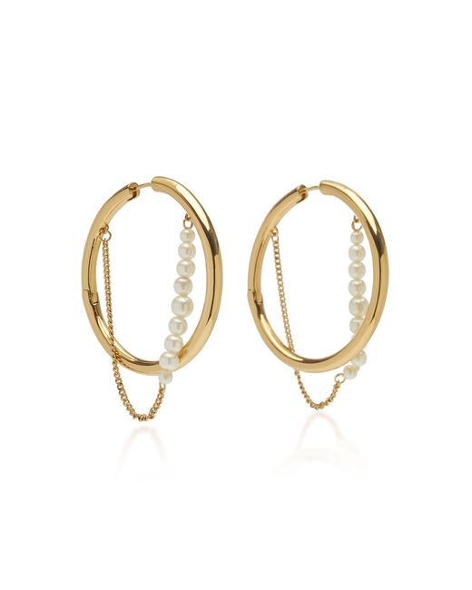 Demarson Riley Pearl-Embellished 12K Plated Earrings