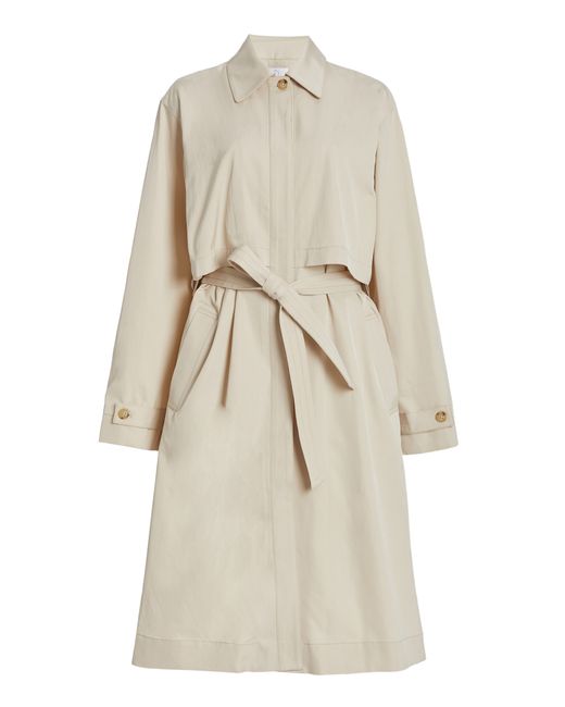 Deveaux Robyn Belted Twill-Cotton Trench Coat