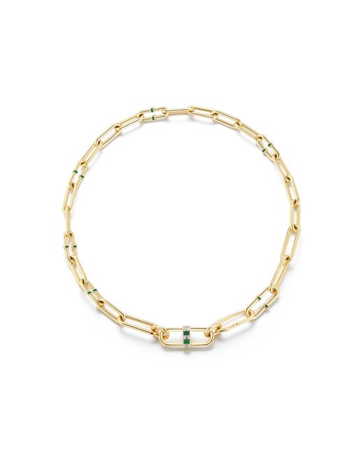 Deborah Pagani 18K Yellow Emerald Pill Link Necklace