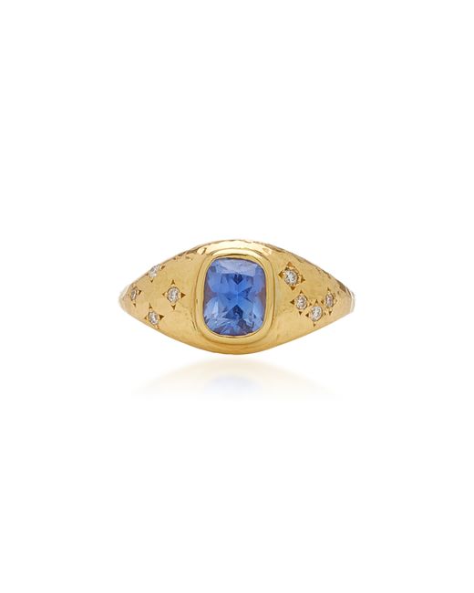 Octavia Elizabeth Imogen 18K Yellow Gold Sapphire Diamond Ring