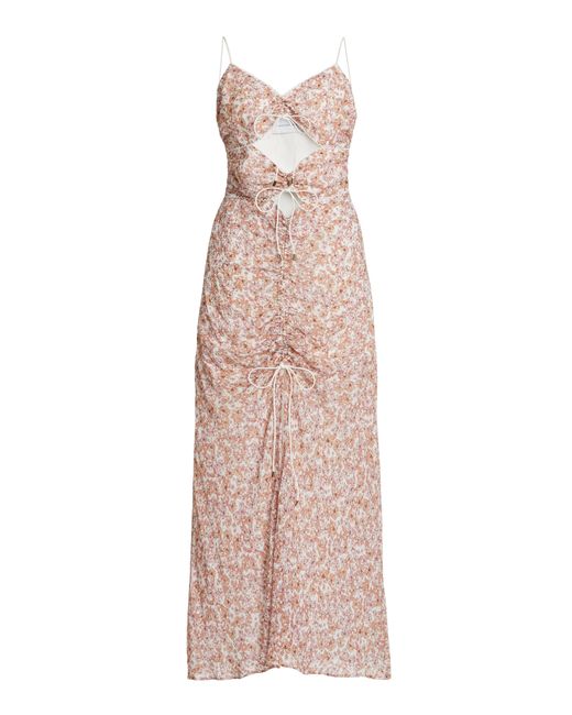 Significant Other Angelina Ruched Cutout Georgette Maxi Dress