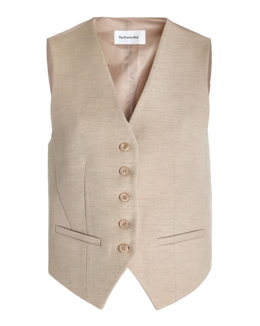 The Frankie Shop Gelso Woven Waistcoat neutral