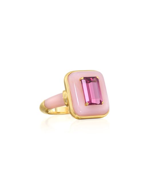Sauer Alix 18K Yellow Gold Rubellite Opal Ring Gifts For Her