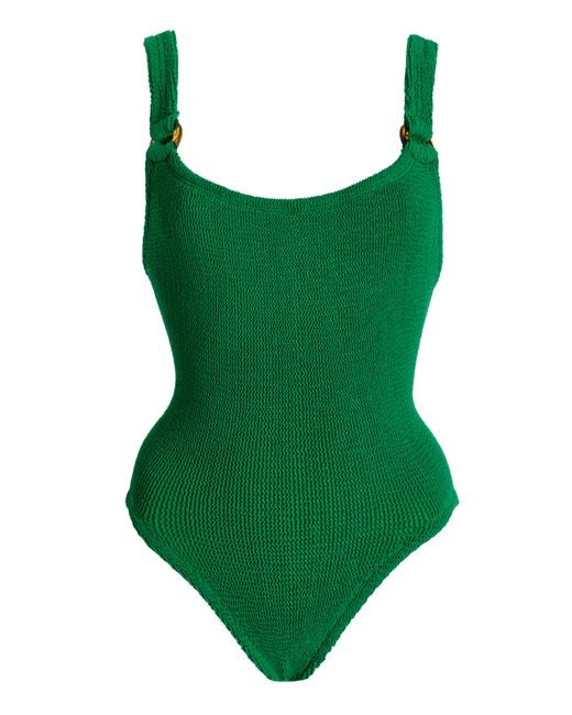 Hunza G Domino Seersucker One-Piece Swimsuit