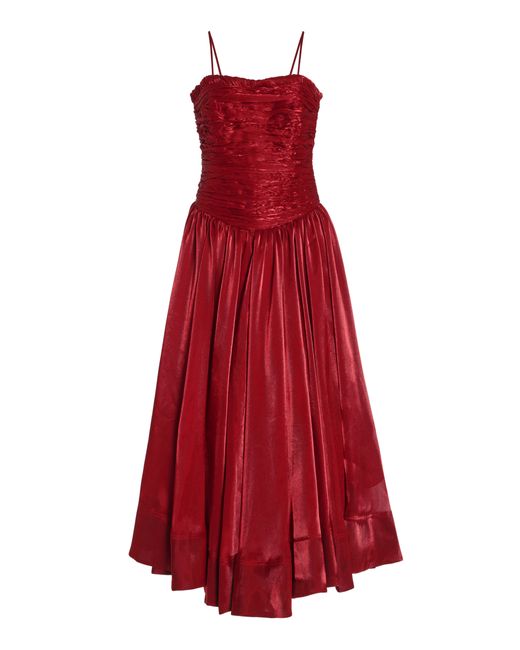 Aje Regent Strapless Linen-Blend Midi Dress AU 4