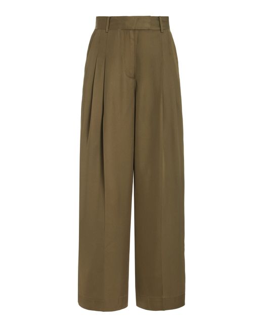 By Malene Birger Exclusive Pleated Satin Wide-Leg Pants
