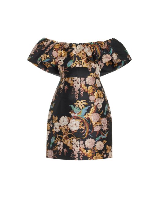 Cara Cara Vera Off-The-Shoulder Floral-Jacquard Mini Dress