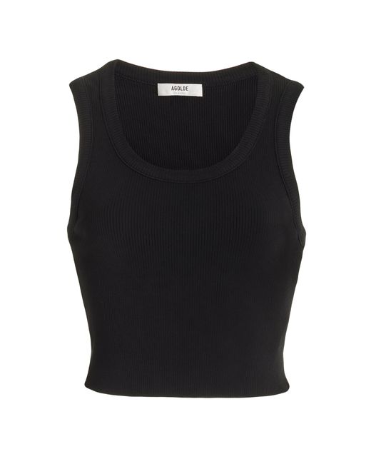 Agolde Poppy Cotton-Blend Cropped Tank Top