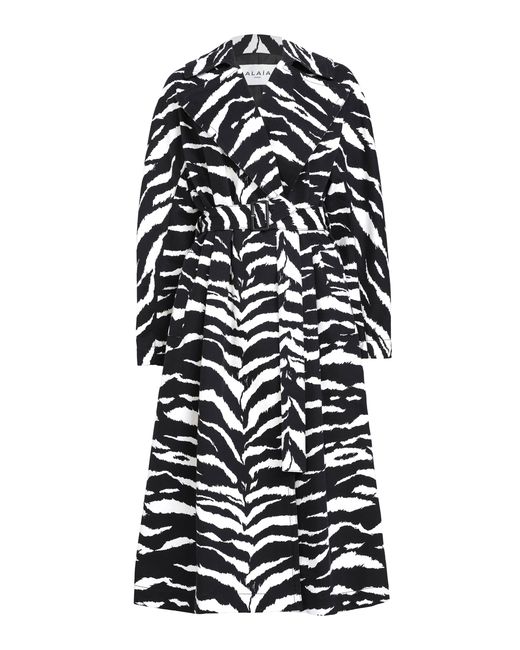 Alaïa Zebra-Print Cotton Twill Trench Coat white