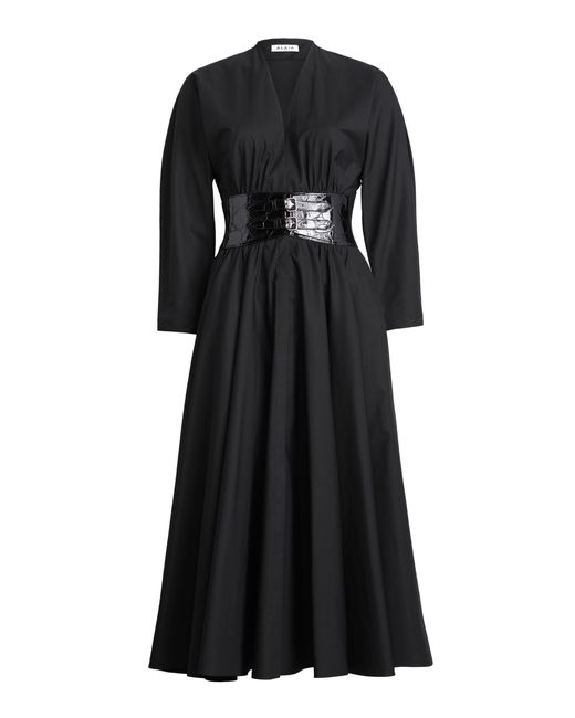 Alaïa Belted Cotton Midi Dress