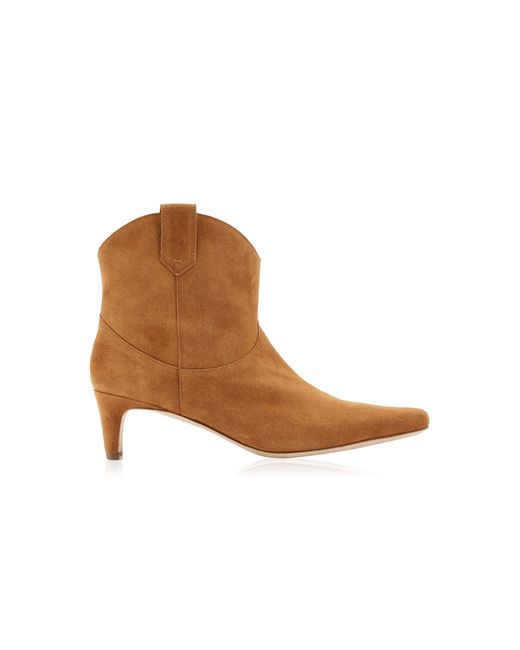 Staud Wally Western Suede Ankle Boots