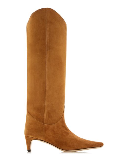 Staud Wally Western Suede Knee Boots