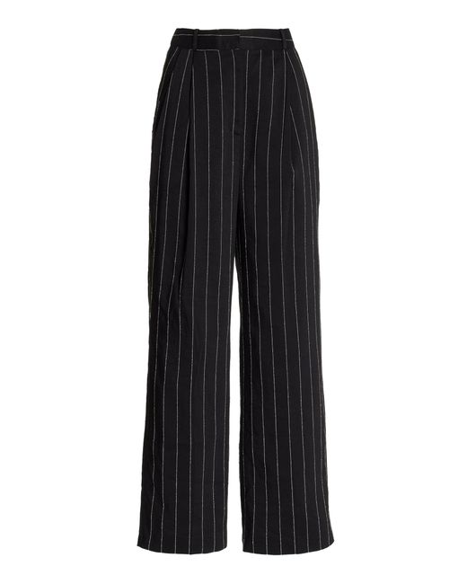 Loulou Studio Pinstriped Pleated Wide-Leg Pants