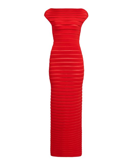 Alaïa Stripe-Knit Maxi Dress