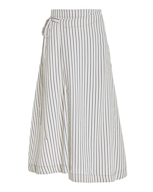 Proenza Schouler White Label Georgie Striped-Poplin Midi Wrap Skirt