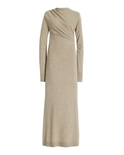 Tove Alice Ruched Wool Maxi Sweater Dress