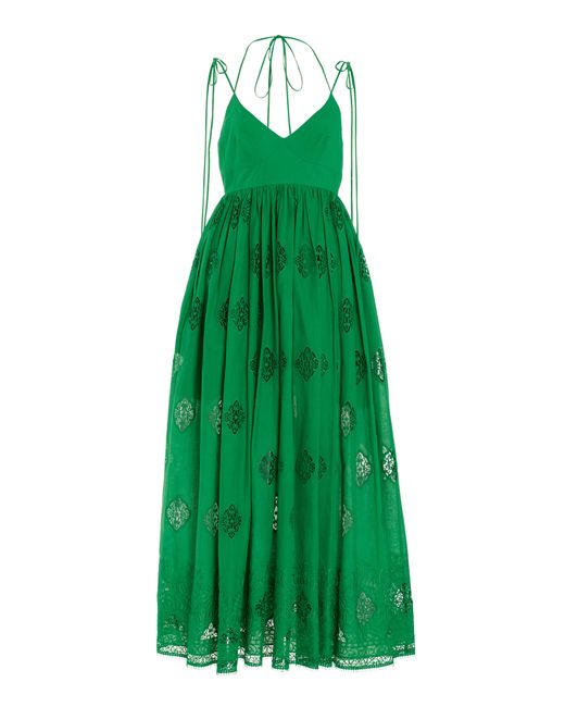Erdem Embroidered Cotton-Blend Maxi Dress