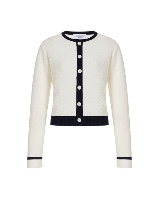 Thom Browne Pointelle-Knit Cotton Cardigan