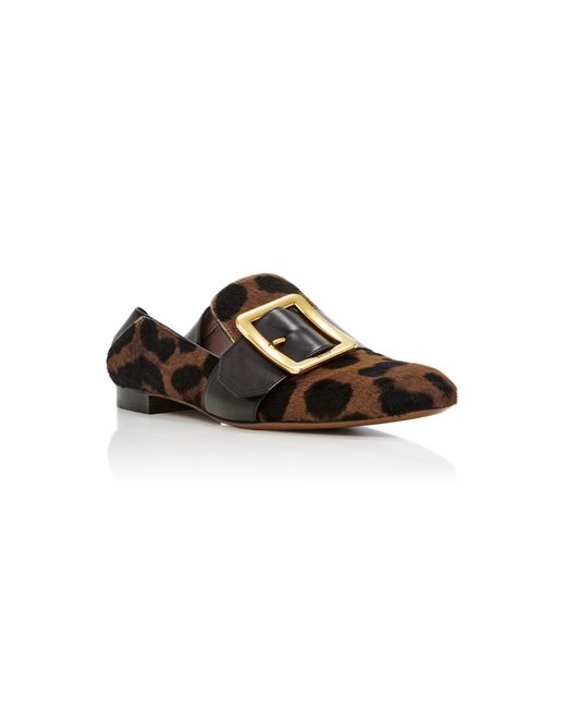 Bally Janelle Leopard-Print Calf Hair Loafers