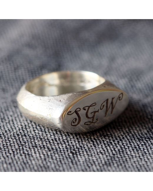 Morgan & French Sand Cast Personalised Signet Ring