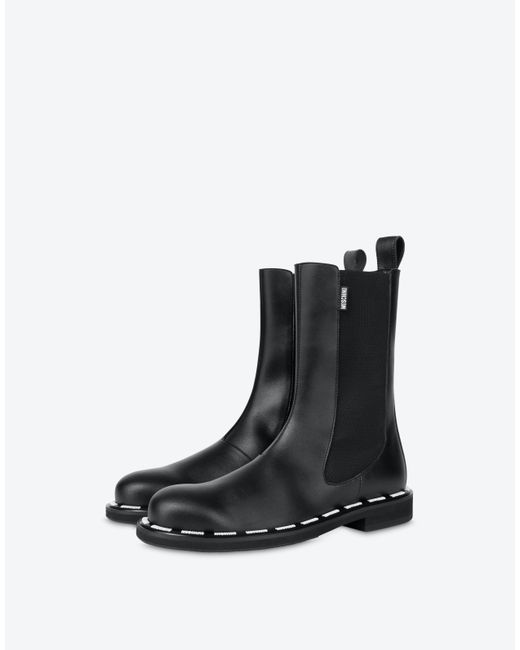 Moschino Label Chelsea Boots