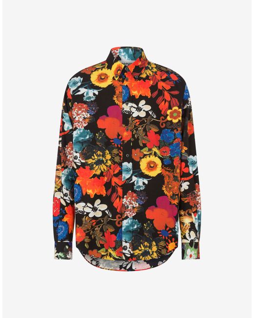Moschino Allover Flowers Poplin Shirt