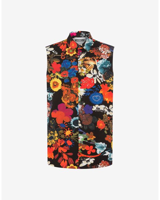 Moschino Allover Flowers Sleeveless Shirt