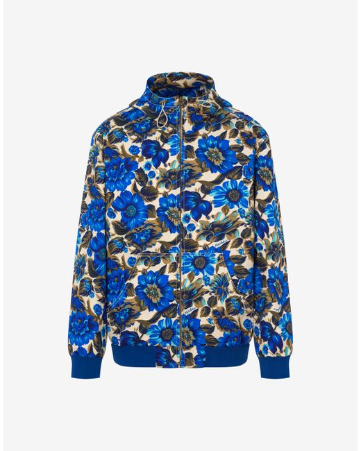 Moschino Allover Flowers Stretch Bull Bomber Jacket