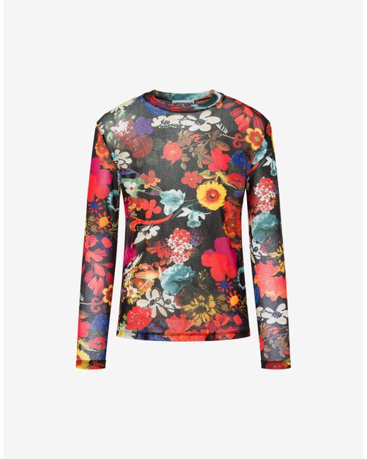 Moschino Allover Flowers Tulle T-shirt