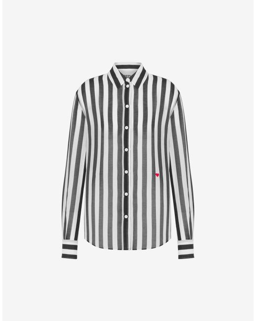 Moschino Archive Stripes Cotton And Silk Muslin Shirt