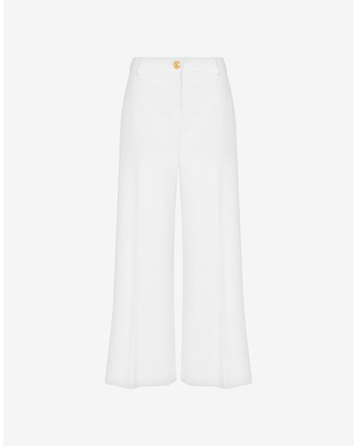 Moschino Gold Button Cady Cropped Trousers