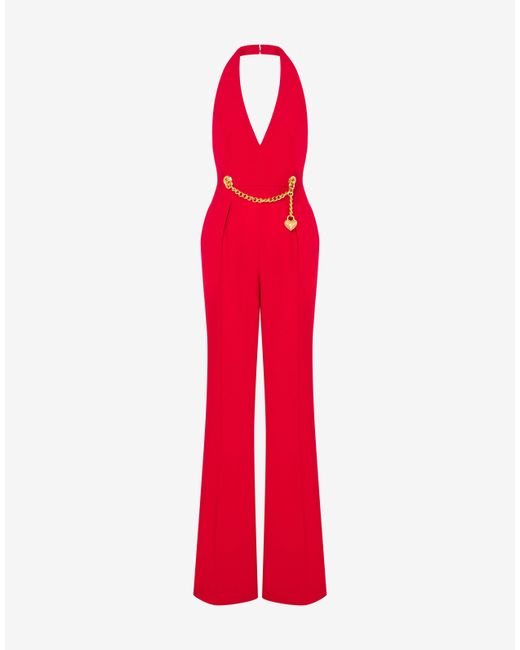 Moschino Chain Heart Envers Satin Jumpsuit