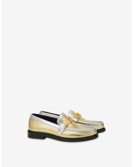 Moschino College Two-tone Laminated Loafers
