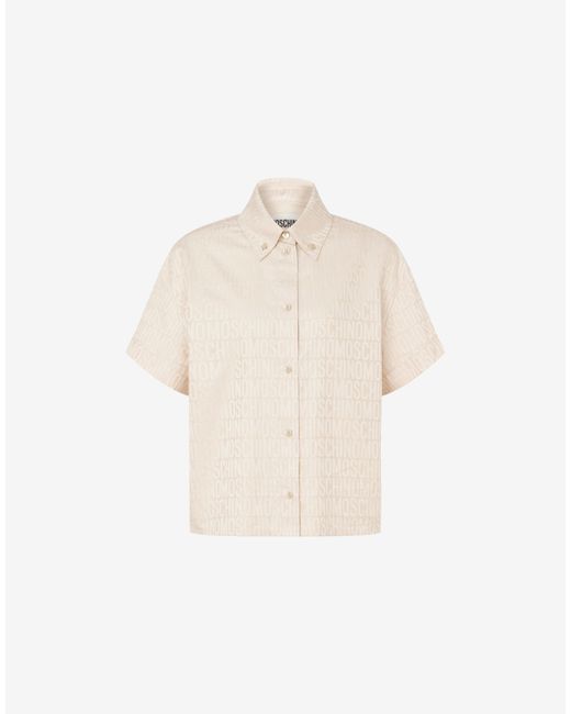 Moschino Allover Logo Cotton Poplin Shirt