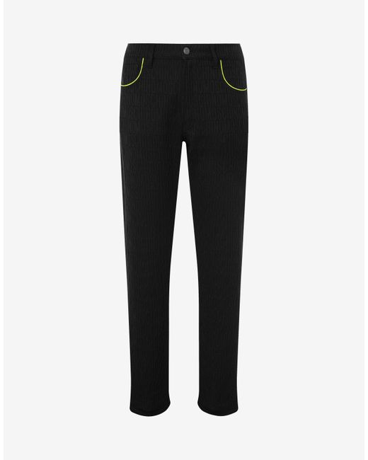 Moschino Allover Logo Cotton And Viscose Blend Trousers