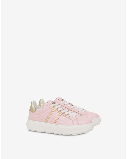 Love Moschino Heart Studs Nappa Leather Sneakers