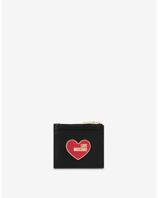 Love Moschino Enameled Heart Card Holder