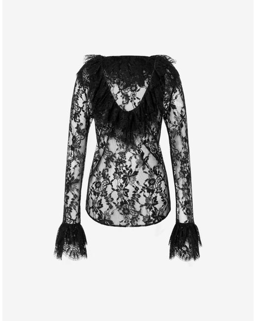 Moschino Lace Blouse With Ruches