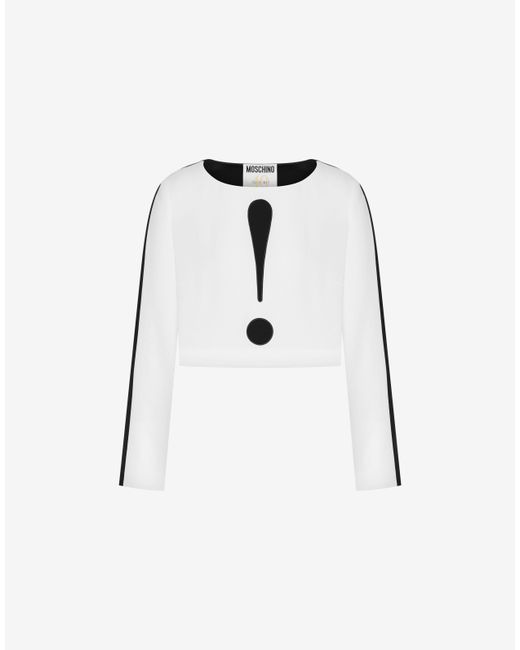 Moschino House Symbols Two-tone Cropped Blouse