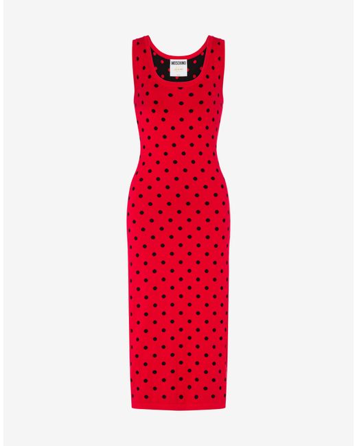 Moschino Allover Polka Dots Knitted Dress