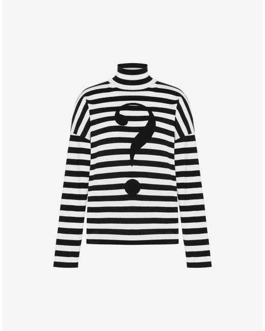 Moschino House Symbols Striped Turtle-neck Sweater
