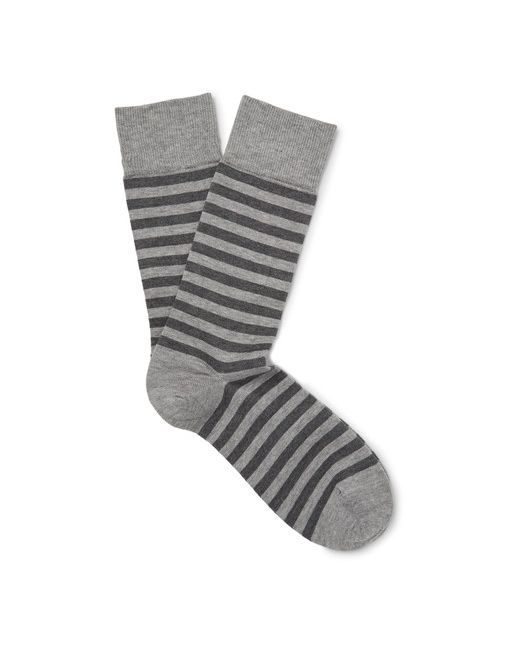 John Smedley Hecate Striped Sea Island Cotton-Blend Socks
