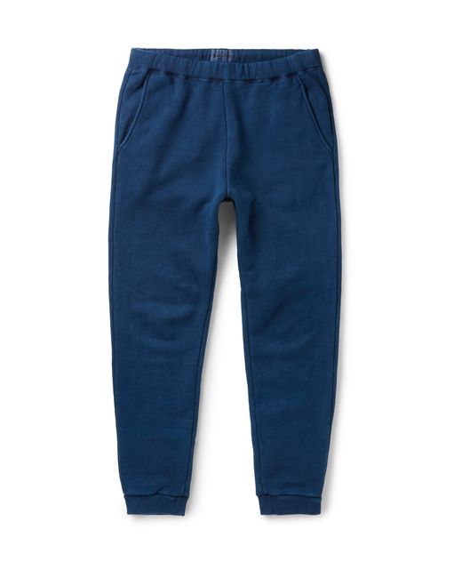 Blue Blue Japan Tapered Loopwheel-Knit Cotton Sweatpants Blue