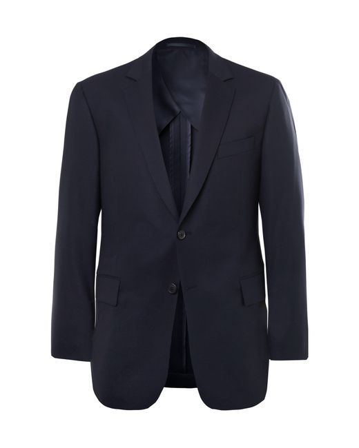 Gieves & Hawkes Navy Wool-Blend Suit Jacket Blue