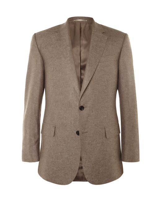 Gieves & Hawkes Brown Slim-Fit Silk and Cashmere-Blend Blazer Brown