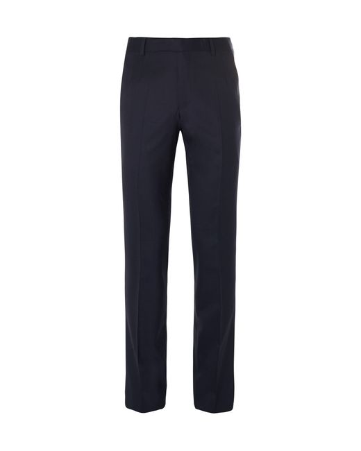 Gieves & Hawkes Navy Slim-Fit Wool-Blend Suit Trousers Blue